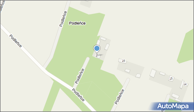 Podleńce, Podleńce, 17, mapa Podleńce