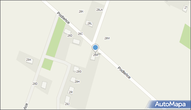 Podleńce, Podleńce, 26A, mapa Podleńce