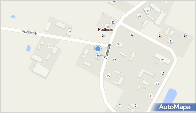 Podlesie, Podlesie, 20, mapa Podlesie