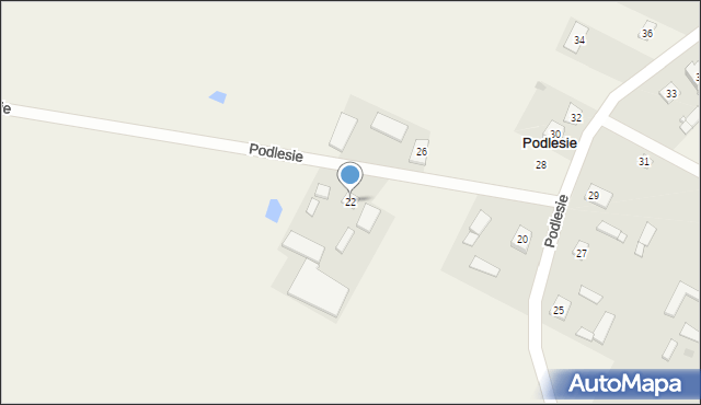 Podlesie, Podlesie, 22, mapa Podlesie