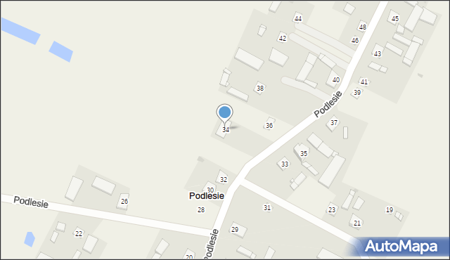 Podlesie, Podlesie, 34, mapa Podlesie