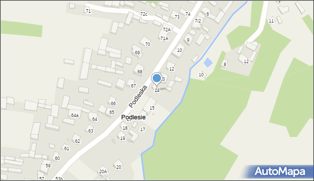 Podlesie, Podleska, 14, mapa Podlesie