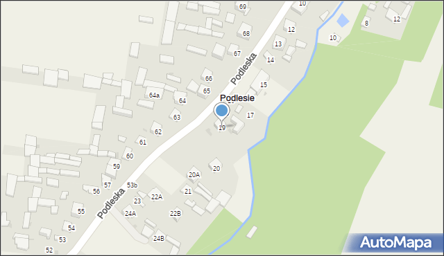 Podlesie, Podleska, 19, mapa Podlesie