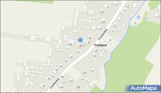 Podlesie, Podleska, 64, mapa Podlesie