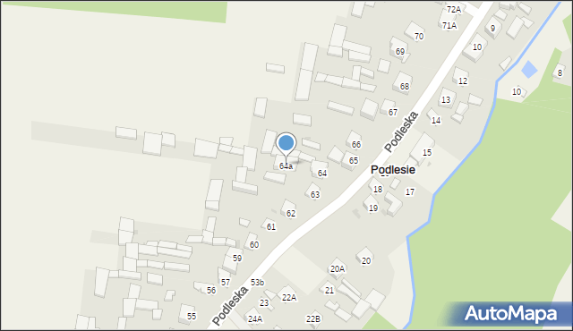 Podlesie, Podleska, 64a, mapa Podlesie