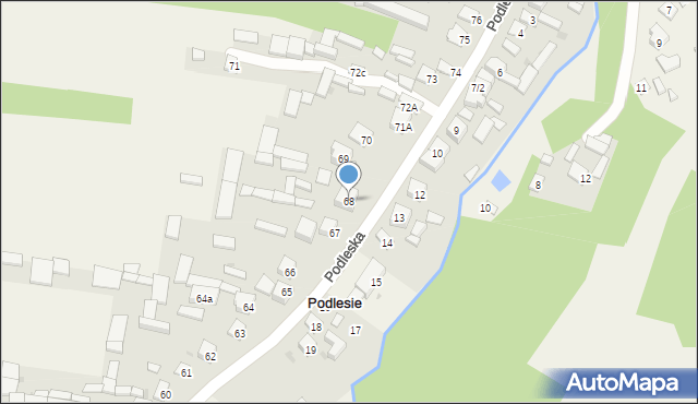 Podlesie, Podleska, 68, mapa Podlesie