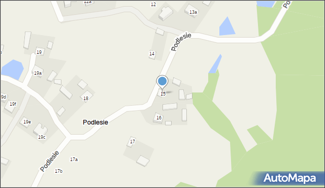 Podlesie, Podlesie, 15, mapa Podlesie