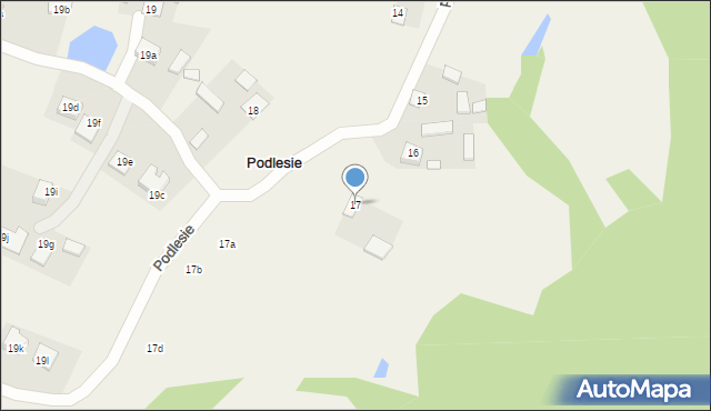 Podlesie, Podlesie, 17, mapa Podlesie