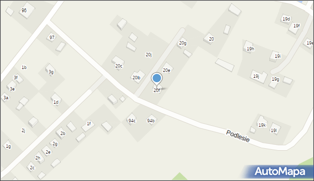 Podlesie, Podlesie, 20f, mapa Podlesie