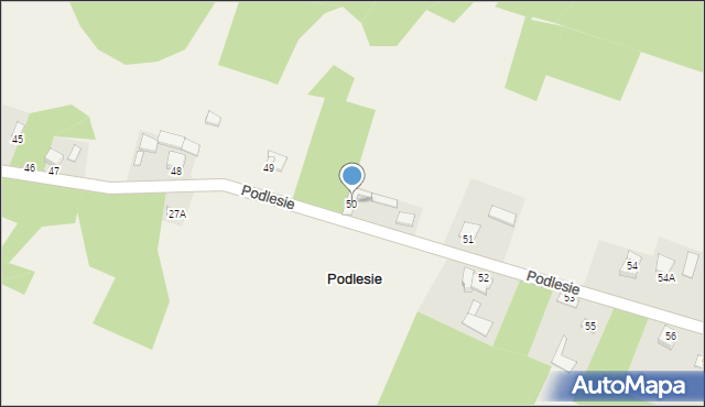 Podlesie, Podlesie, 50, mapa Podlesie