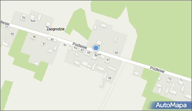 Podlesie, Podlesie, 64, mapa Podlesie