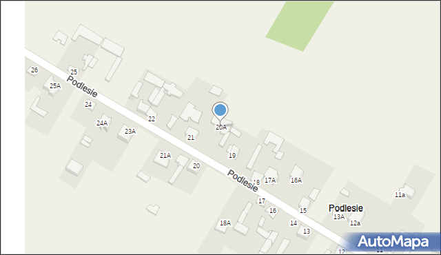 Podlesie, Podlesie, 20A, mapa Podlesie