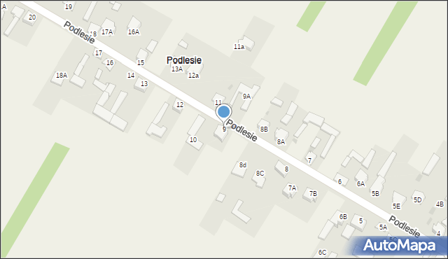 Podlesie, Podlesie, 9, mapa Podlesie