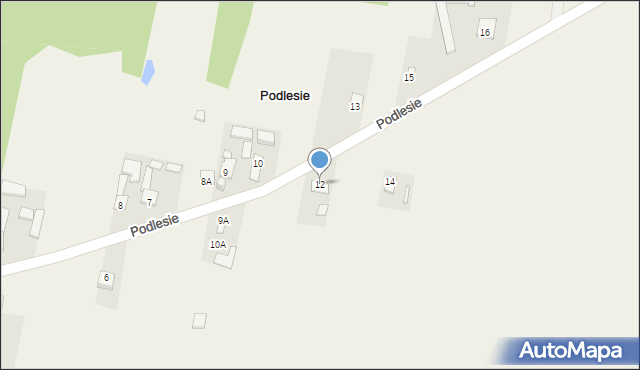 Podlesie, Podlesie, 12, mapa Podlesie