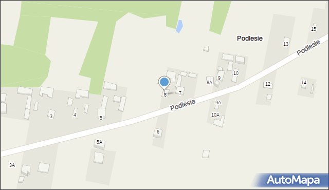 Podlesie, Podlesie, 8, mapa Podlesie