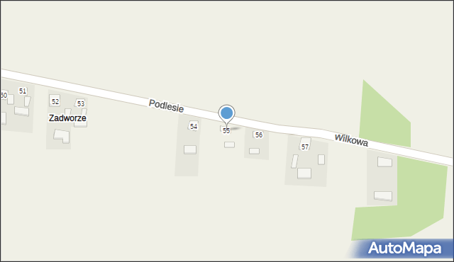 Podlesie, Podlesie, 55, mapa Podlesie