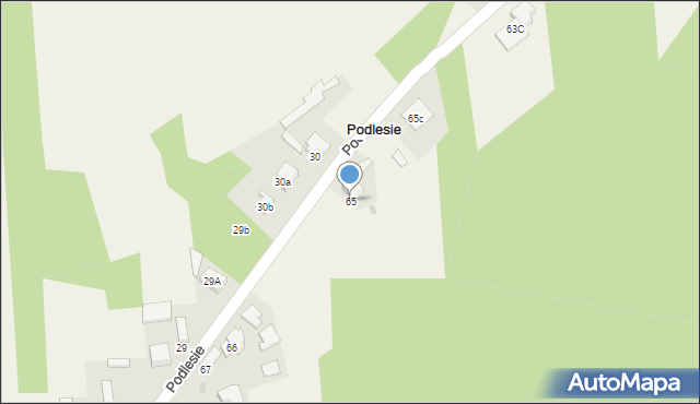 Podlesie, Podlesie, 65, mapa Podlesie