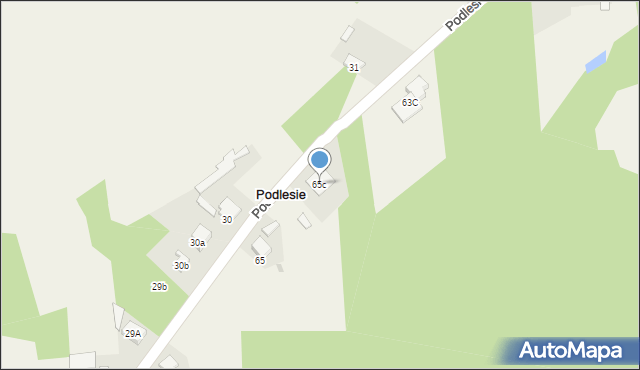 Podlesie, Podlesie, 65c, mapa Podlesie