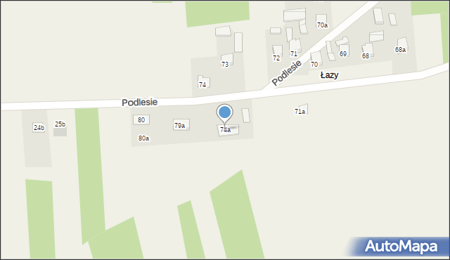 Podlesie, Podlesie, 74a, mapa Podlesie