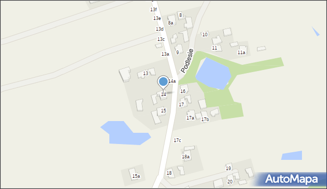 Podlesie, Podlesie, 14, mapa Podlesie