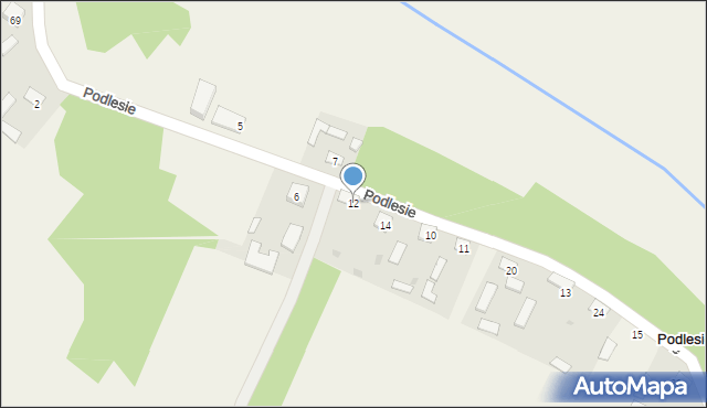 Podlesie, Podlesie, 12, mapa Podlesie