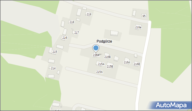 Podlesie, Podlesie, 216A, mapa Podlesie