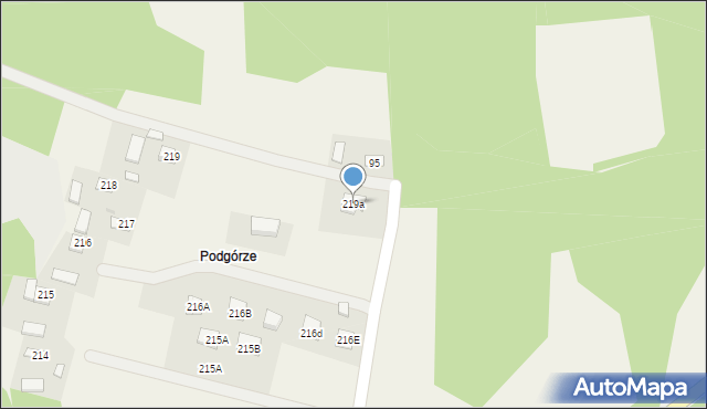 Podlesie, Podlesie, 219a, mapa Podlesie