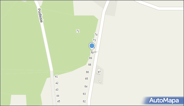 Podlesie, Podlesie, 70, mapa Podlesie