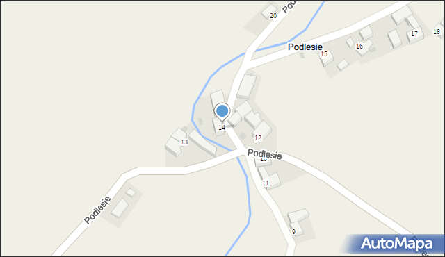 Podlesie, Podlesie, 14, mapa Podlesie