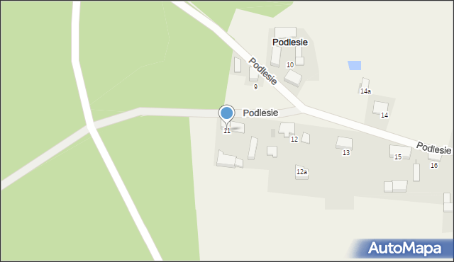 Podlesie, Podlesie, 11, mapa Podlesie