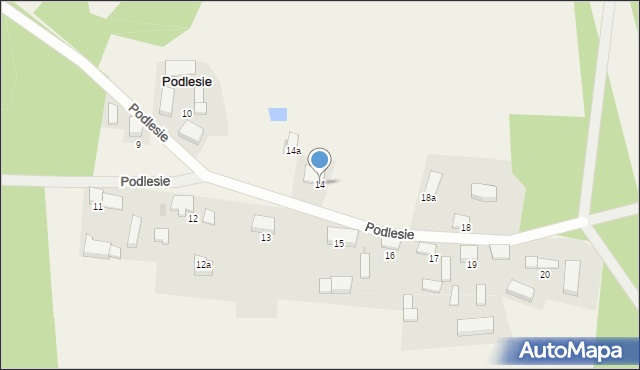 Podlesie, Podlesie, 14, mapa Podlesie