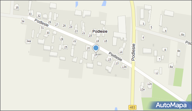 Podlesie, Podlesie, 17, mapa Podlesie