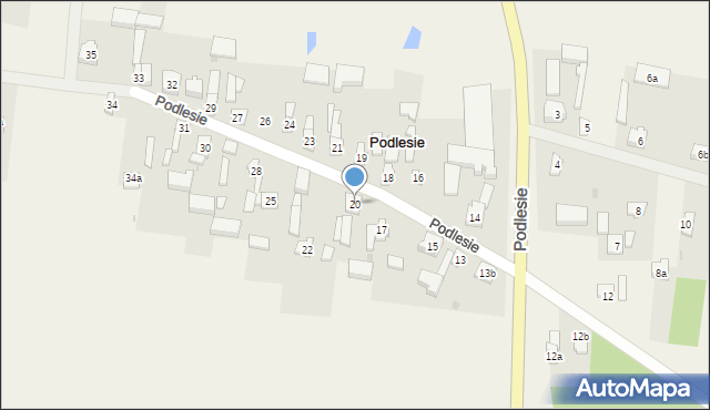 Podlesie, Podlesie, 20, mapa Podlesie