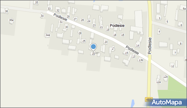 Podlesie, Podlesie, 22, mapa Podlesie