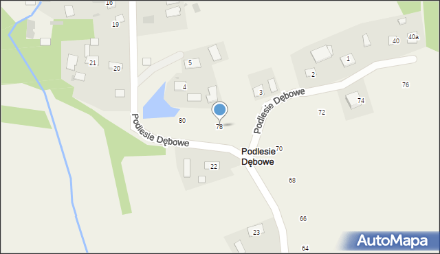 Podlesie Dębowe, Podlesie Dębowe, 78, mapa Podlesie Dębowe