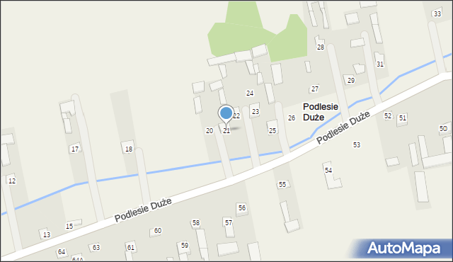 Podlesie Duże, Podlesie Duże, 21, mapa Podlesie Duże