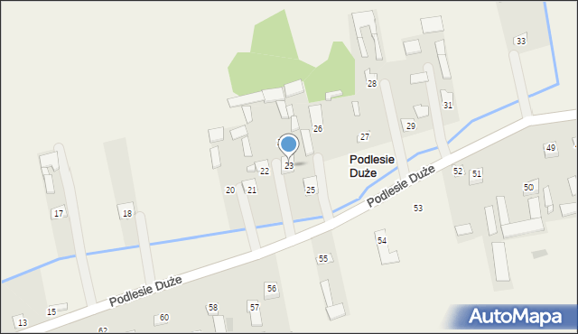 Podlesie Duże, Podlesie Duże, 23, mapa Podlesie Duże