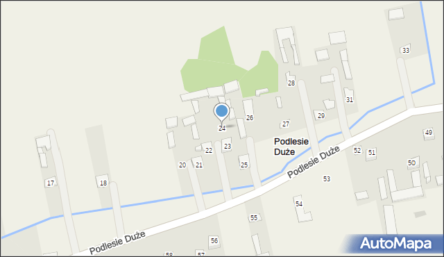 Podlesie Duże, Podlesie Duże, 24, mapa Podlesie Duże