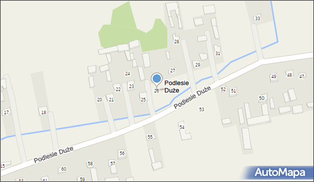 Podlesie Duże, Podlesie Duże, 26, mapa Podlesie Duże