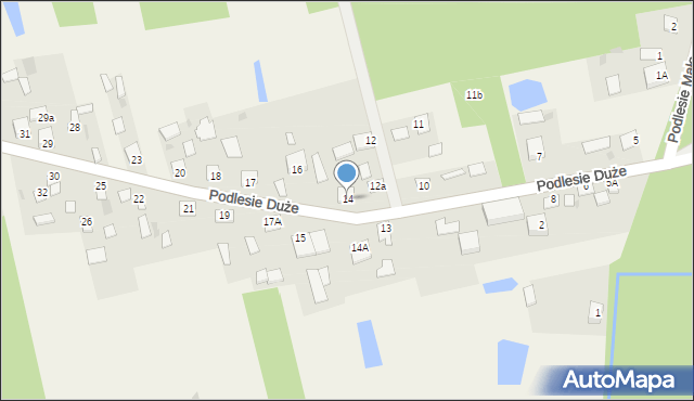 Podlesie Duże, Podlesie Duże, 14, mapa Podlesie Duże