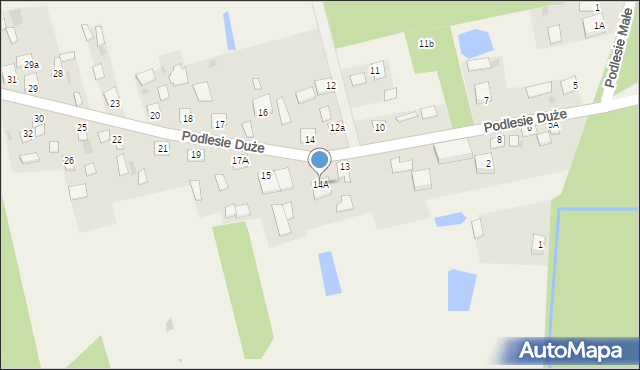 Podlesie Duże, Podlesie Duże, 14A, mapa Podlesie Duże