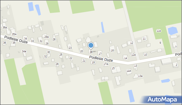 Podlesie Duże, Podlesie Duże, 18, mapa Podlesie Duże