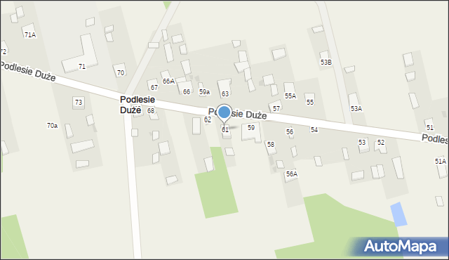 Podlesie Duże, Podlesie Duże, 61, mapa Podlesie Duże