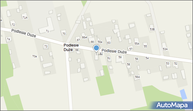 Podlesie Duże, Podlesie Duże, 62A, mapa Podlesie Duże