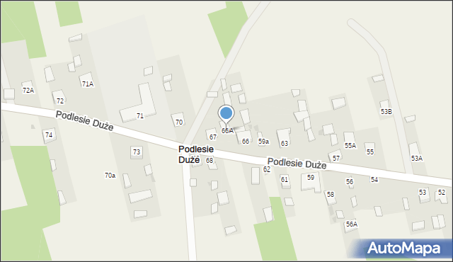 Podlesie Duże, Podlesie Duże, 66A, mapa Podlesie Duże