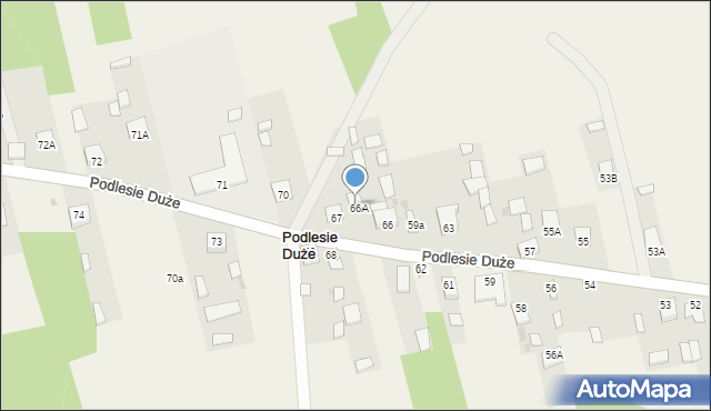 Podlesie Duże, Podlesie Duże, 67a, mapa Podlesie Duże