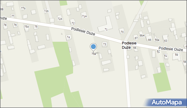 Podlesie Duże, Podlesie Duże, 70a, mapa Podlesie Duże