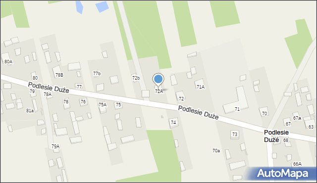 Podlesie Duże, Podlesie Duże, 72A, mapa Podlesie Duże