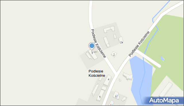 Podlesie Kościelne, Podlesie Kościelne, 3, mapa Podlesie Kościelne