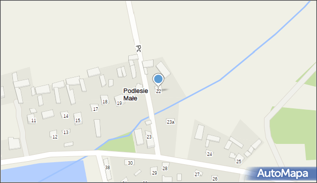 Podlesie Małe, Podlesie Małe, 22, mapa Podlesie Małe